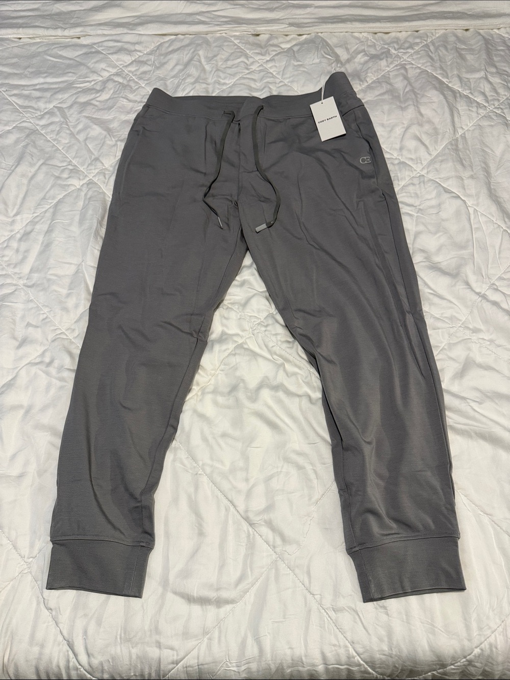 Men's Gray Performance Joggers with Drawstring Waist